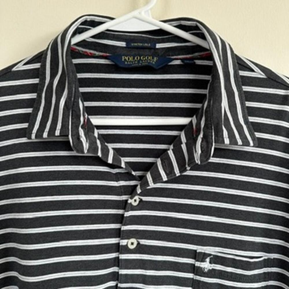 POLO Golf Ralph Lauren Shirt Mens XL Stretch Lisle Preppy Sporty Stripe Summer
